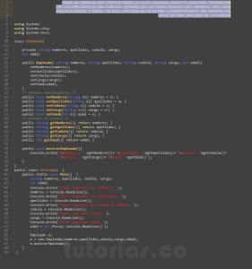 programacion en c#: clase Empleado