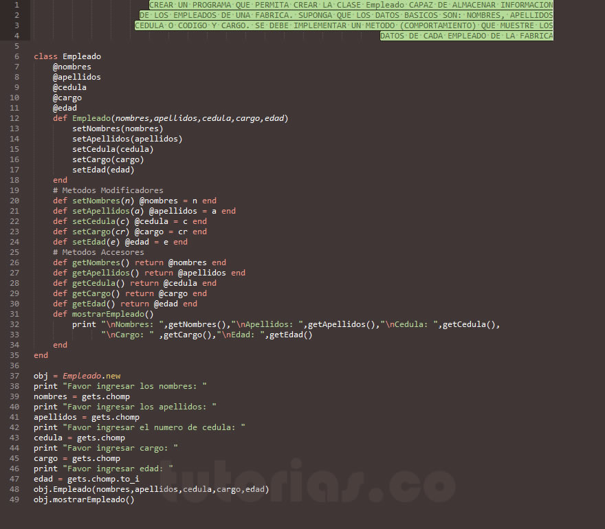 POO + ruby (clase Empleado)