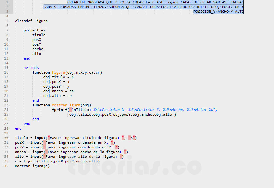 POO + matLab (clase Figura)