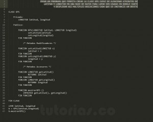 programacion en pseudocodigo: clase GPS