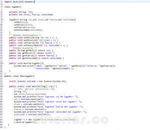programacion en java: clase Jugador