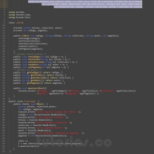 programacion en c#: clase Libro