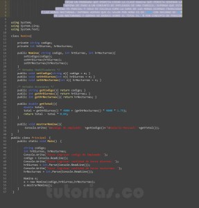 programacion en c#: clase Nomina