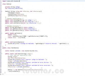 programacion en java: clase Nomina