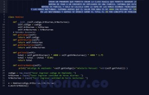 programacion en python: clase Nomina