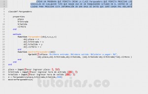 programacion en matlab: clase Parqueadero