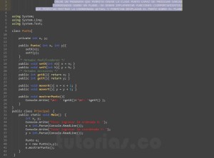 programacion en c#: clase Punto