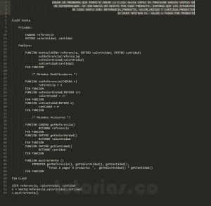 programacion en pseudocodigo: clase Venta