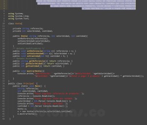 programacion en c#: clase Venta