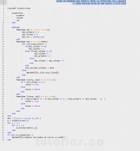 programacion en matlab: datos de matriz a cola