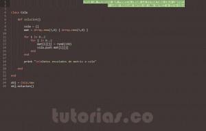 programacion en ruby: datos de matriz a cola