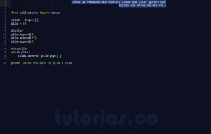 programacion en python: pasar datos de pila a cola