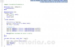 programacion en objective c: datos de vector a cola
