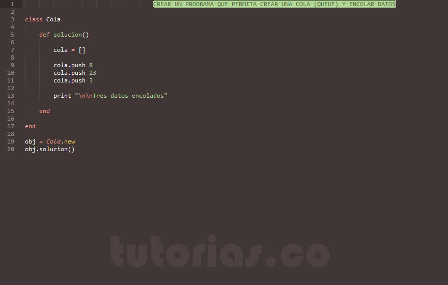 programacion en ruby: encolar datos