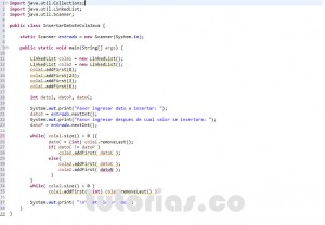 programacion en java: insertar y desplazar datos en cola