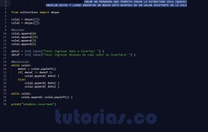 programacion en python: insertar dato en cola