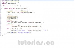 programacion en java: invertir cola