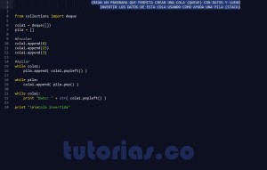 programacion en python: invertir cola