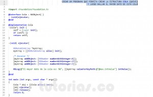 programacion en objective c: hallar mayor dato de una cola