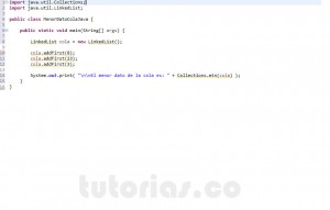 programacion en java: hallar menor dato de una cola
