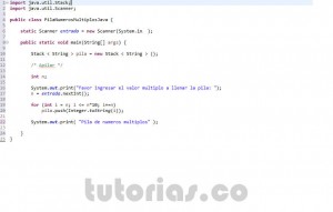 programacion en java: pila de numeros multiplos