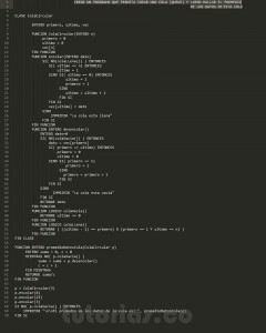 programacion en pseudocodigo: promedio datos de una cola