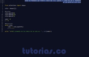 programacion en python: promedio datos de una cola