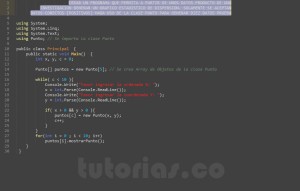 programacion en c#: aplicacion clase Punto