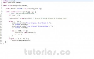 programacion en java: aplicacion clase Punto