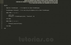 programacion en pseudocodigo: aplicacion clase Ficha