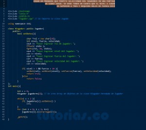 programacion en C++: aplicacion Jugador