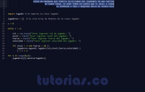 programacion en python: aplicacion Jugador