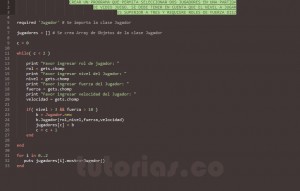 programacion en ruby: aplicacion Jugador