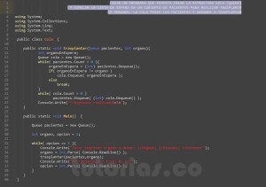 programacion en c#: aplicacion trasplante de organo
