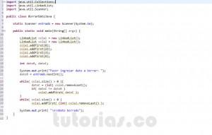 programacion en java: borrar dato en cola