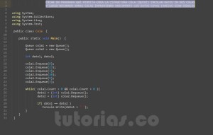 programacion en c#; cabezas iguales en cola