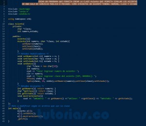 programacion en c++: clase Asiento