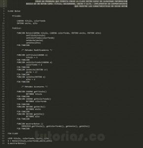 programacion en pseudocodigo: clase Boton