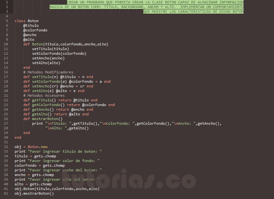 POO + ruby (clase Boton)