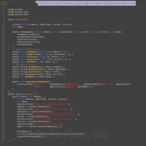 programacion en c#: clase Estudiante