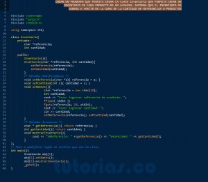programacion en C++: clase Inventario