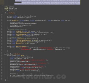 programacion en c#: clase Producto