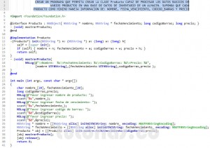 programacion en Objective C: clase Producto