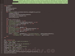 programacion en ruby: clase Producto