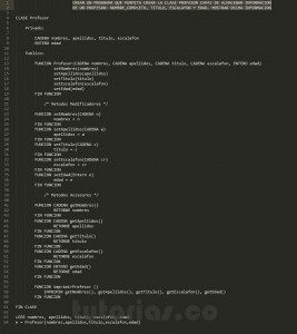 programacion en pseudocodigo: clase Profesor