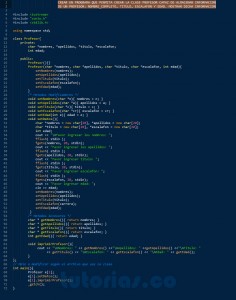 programacion en C++: clase Profesor