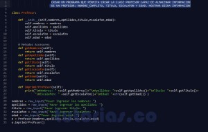 programacion en python: clase Profesor