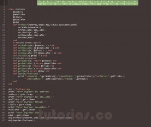 programacion en ruby: clase Profesor