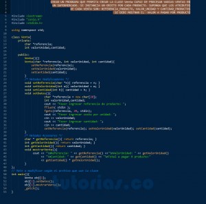 programacion en C++: clase Venta