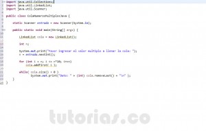 programacion en java: cola de numeros multiplos